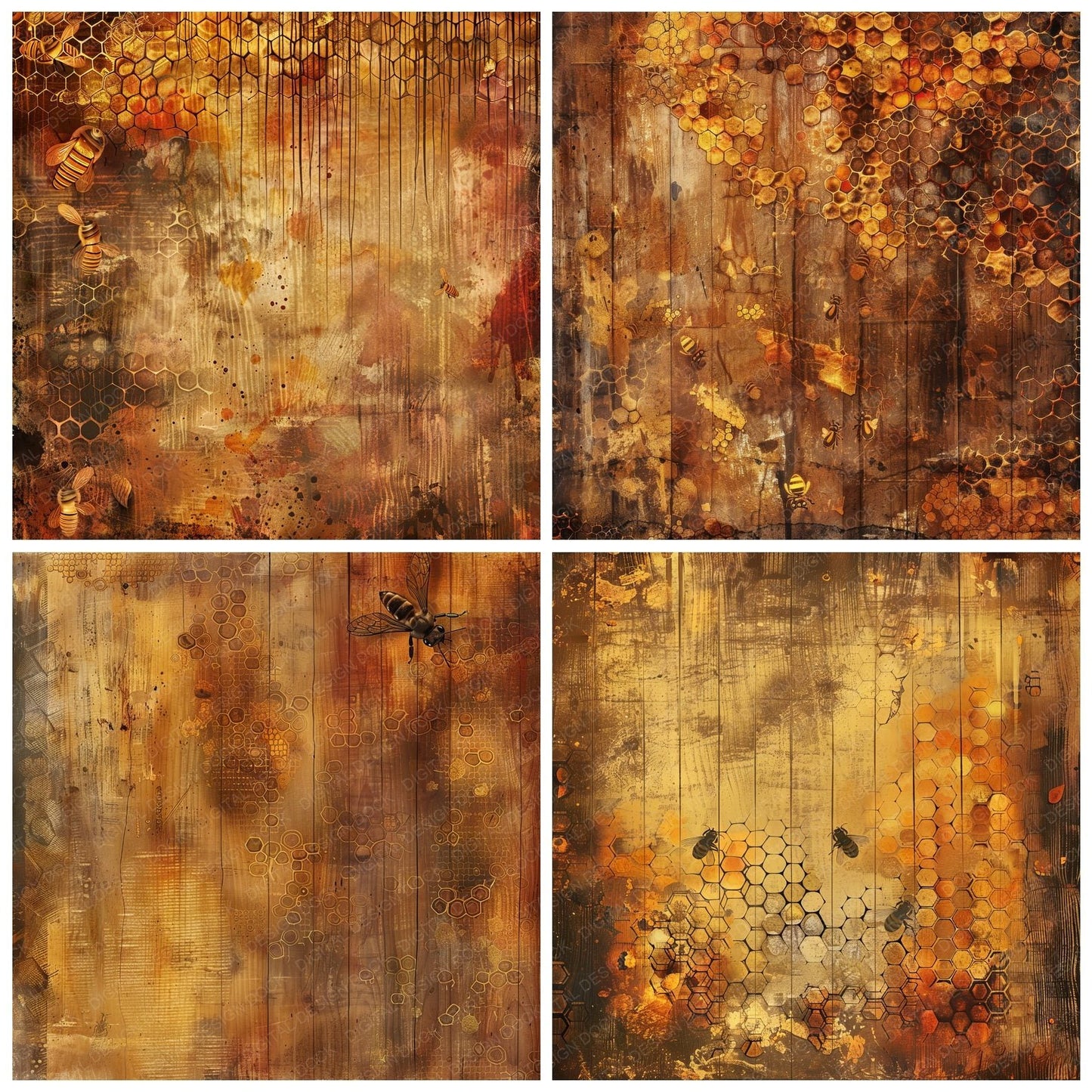 Amber and Sienna Honeycomb Digital Paper Pack (DDD000348)