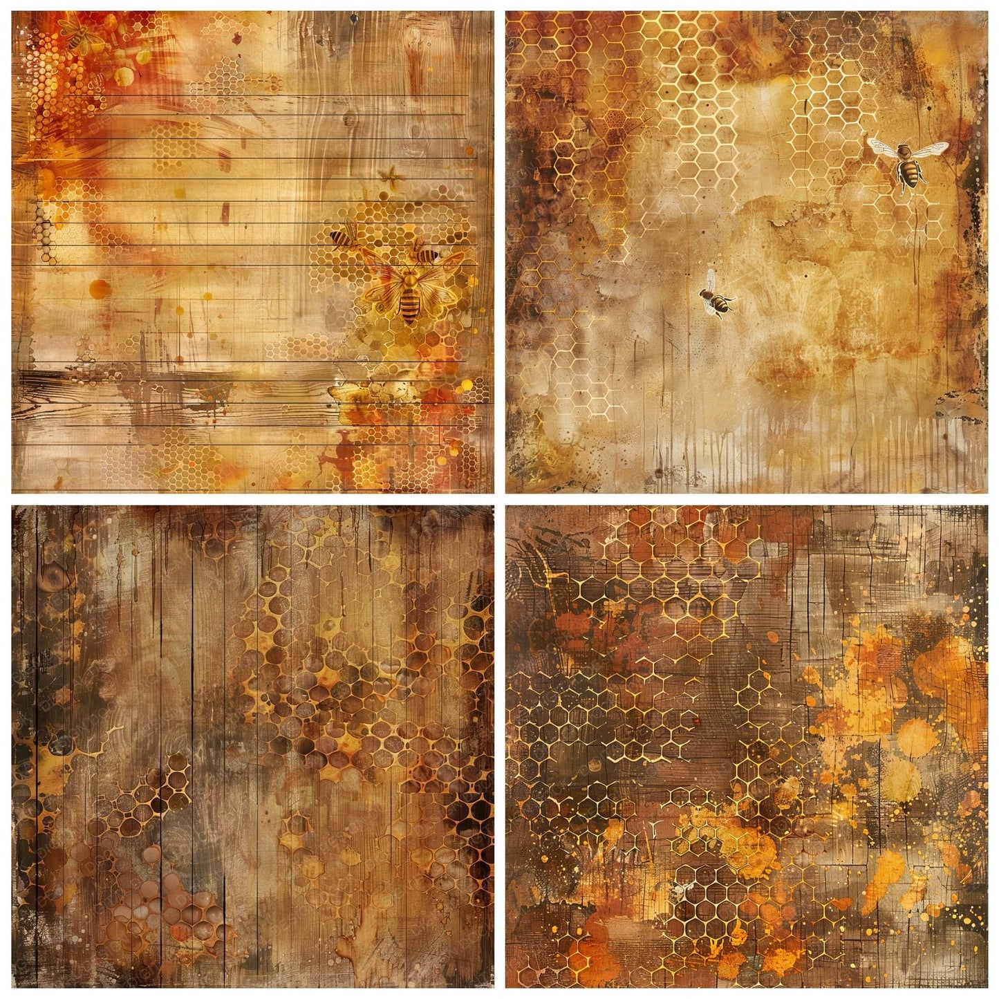 Amber and Sienna Honeycomb Digital Paper Pack (DDD000348)