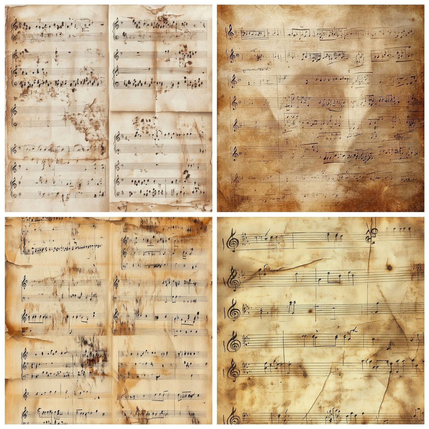 Antique Music Sheets Digital Paper Pack (DDD000352)
