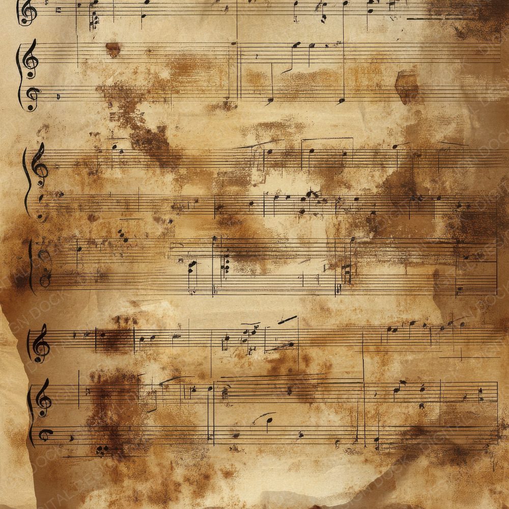 Antique Music Sheets Digital Paper Pack (DDD000352)