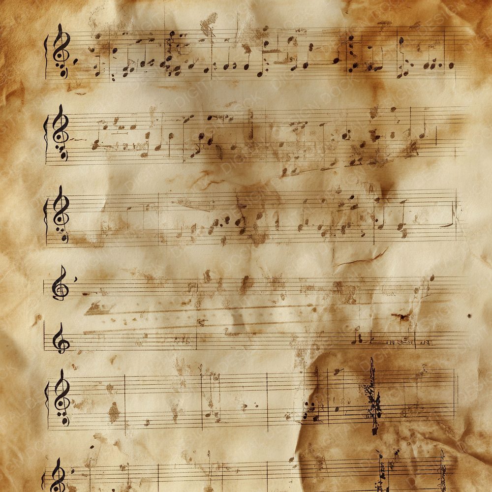 Antique Music Sheets Digital Paper Pack (DDD000352)