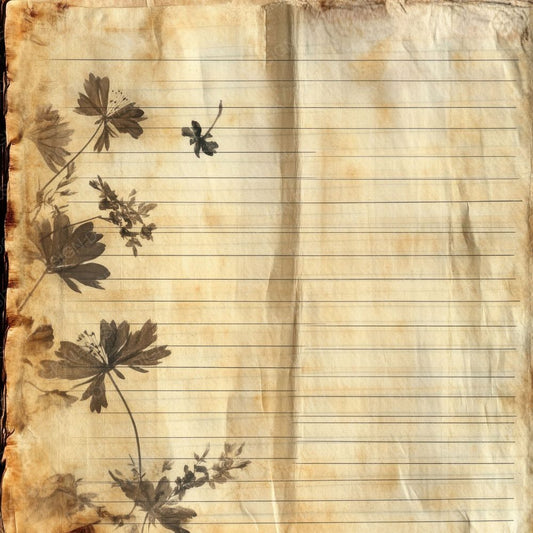 Antique Notebook Petals Digital Paper Pack (DDD000353)