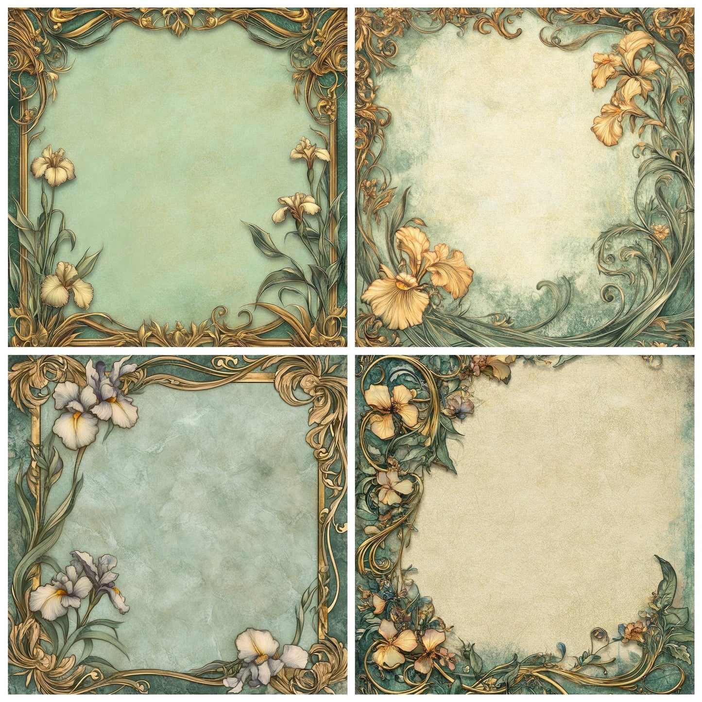 Art Nouveau Bloom Digital Paper Pack (DDD000356)