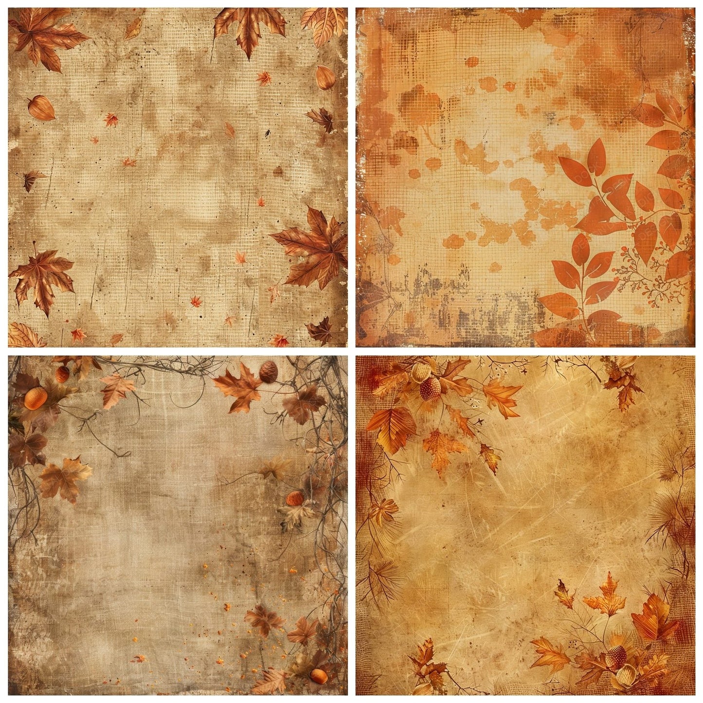 Autumn Fall Leaves Digital Paper Pack (DDD000359)