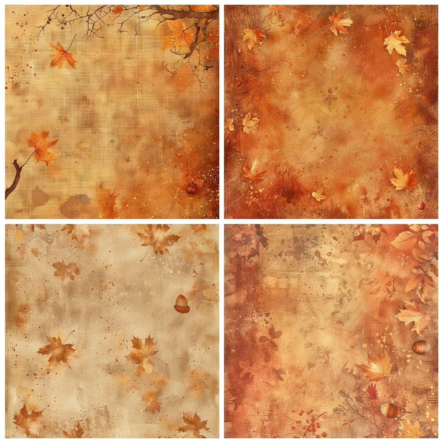 Autumn Fall Leaves Digital Paper Pack (DDD000359)