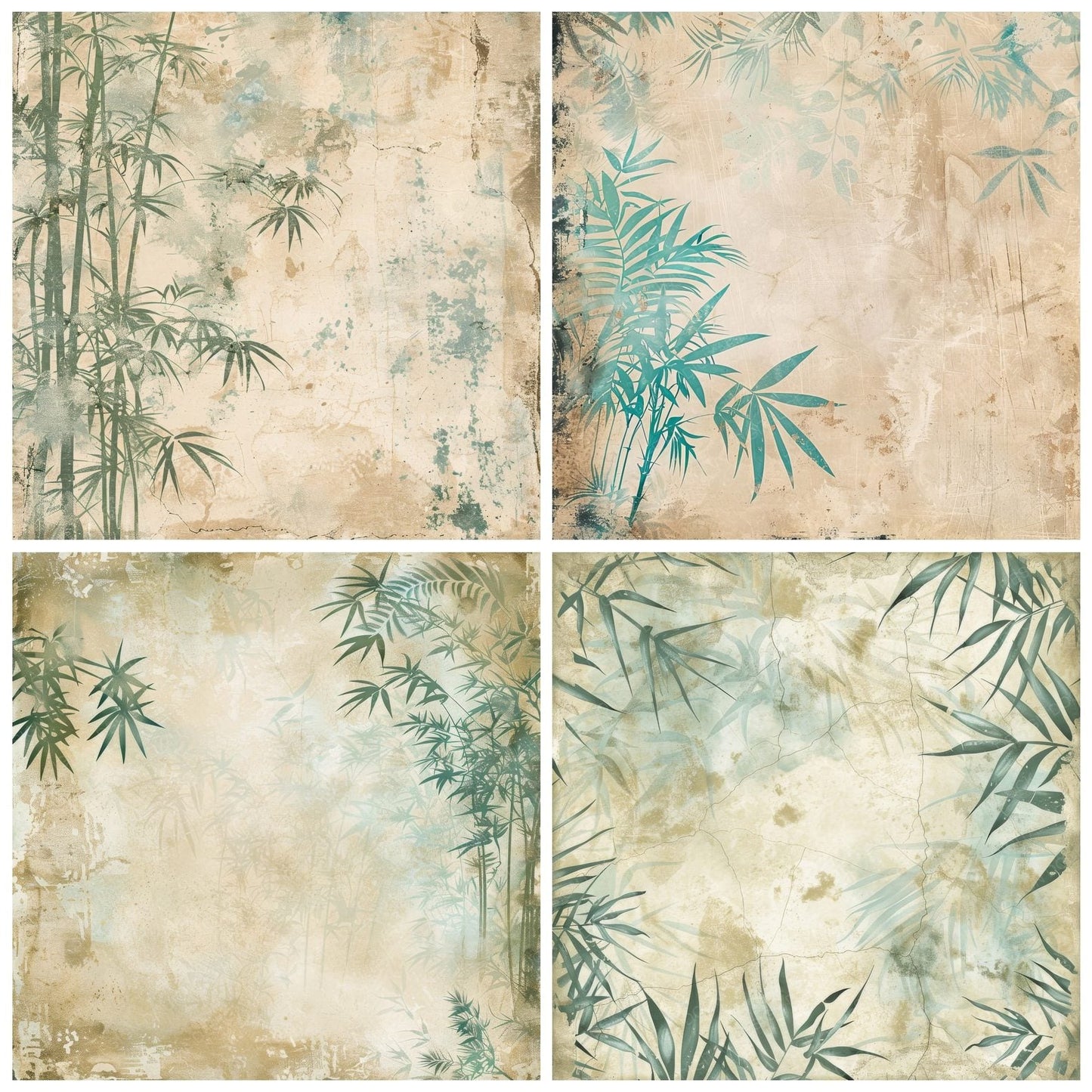Bamboo Stalks and Ferns Digital Paper Pack (DDD000364)
