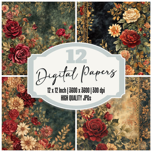 Baroque Bloom Digital Paper Pack (DDD000365)