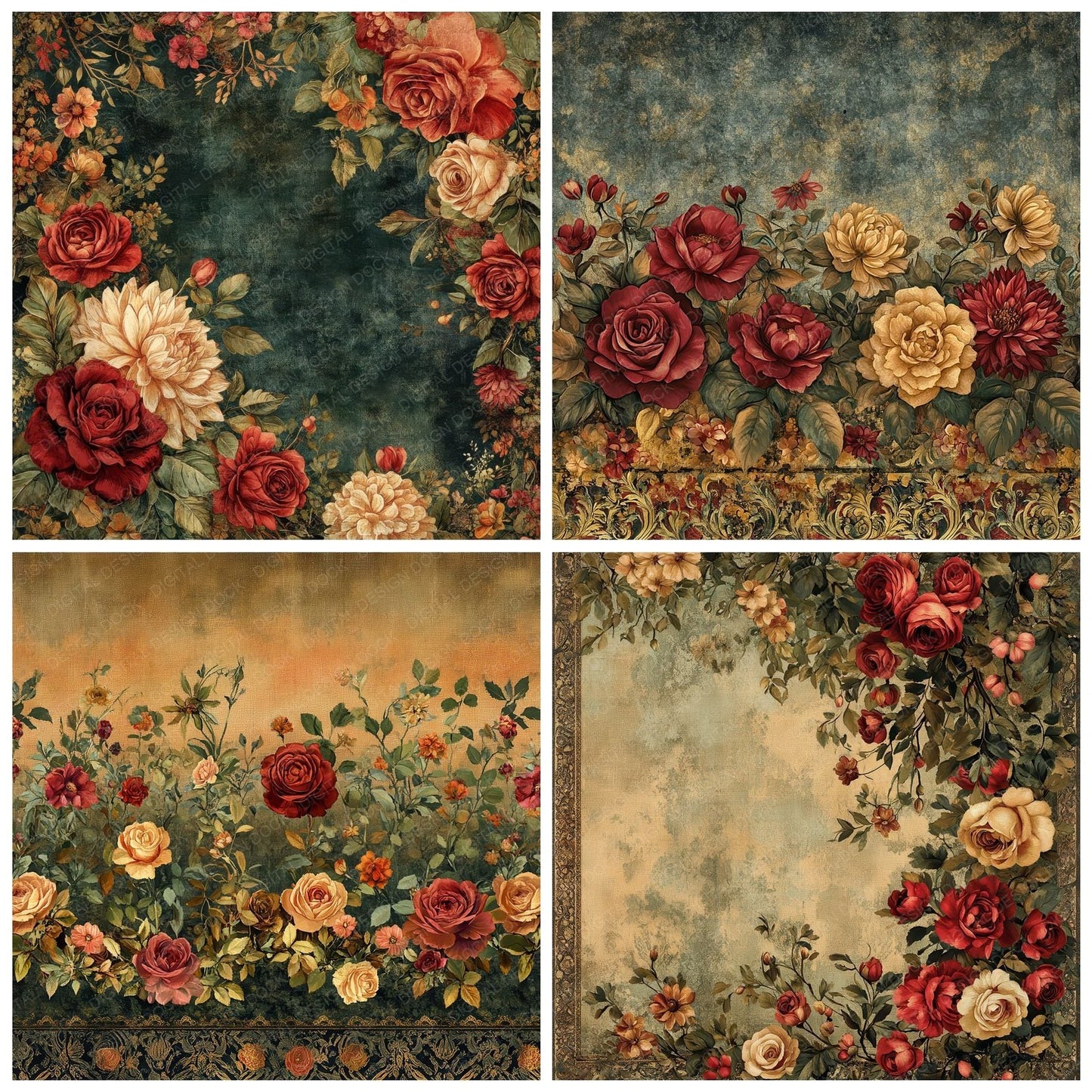 Baroque Bloom Digital Paper Pack (DDD000365)