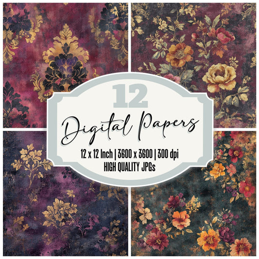 Baroque Bloom Decay Digital Paper Pack (DDD000366)