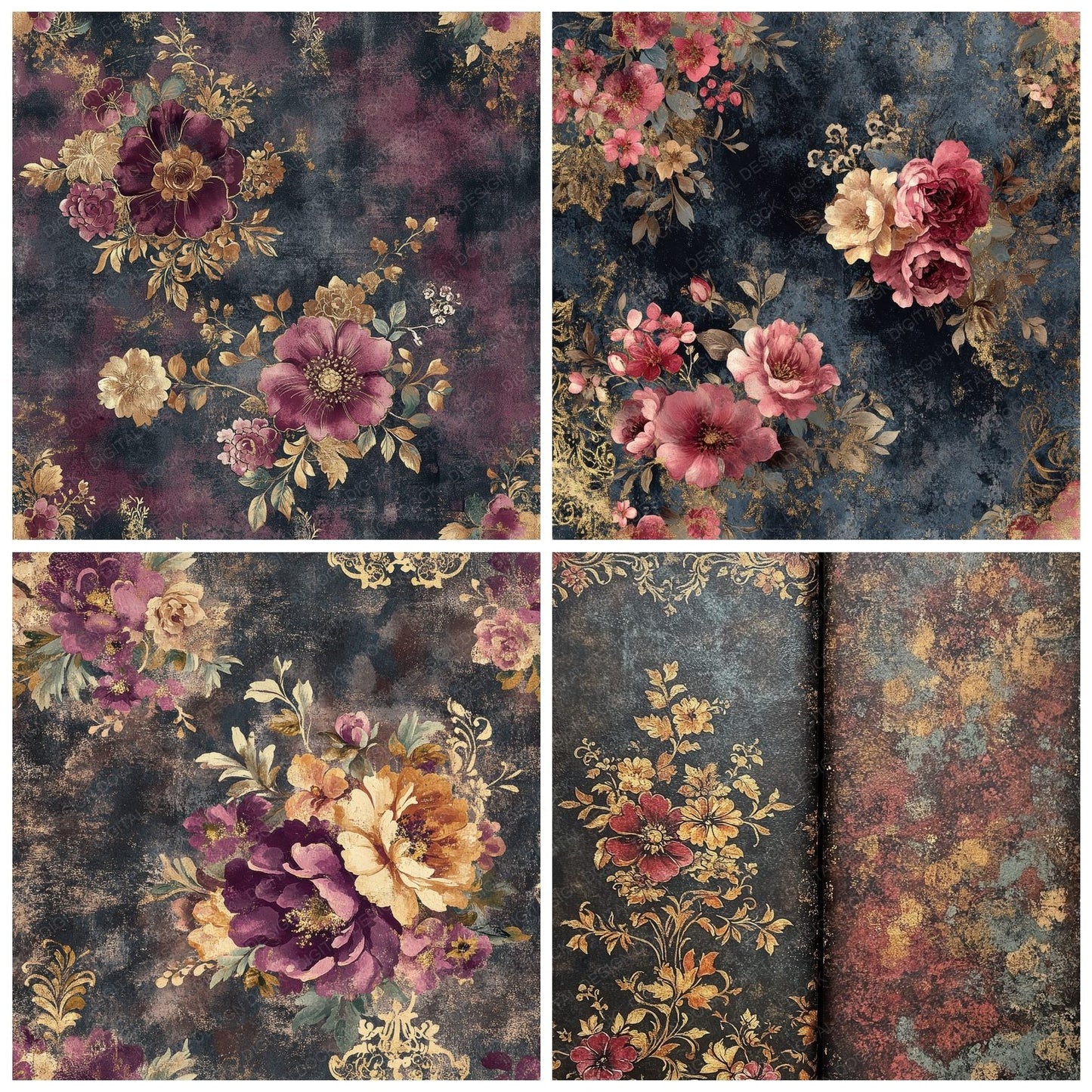 Baroque Bloom Decay Digital Paper Pack (DDD000366)