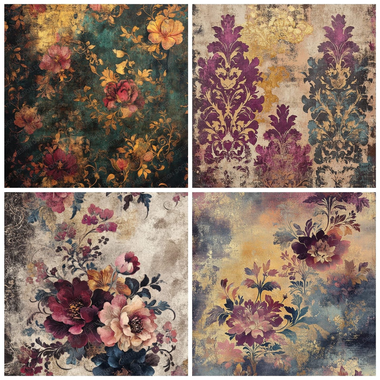 Baroque Bloom Decay Digital Paper Pack (DDD000366)