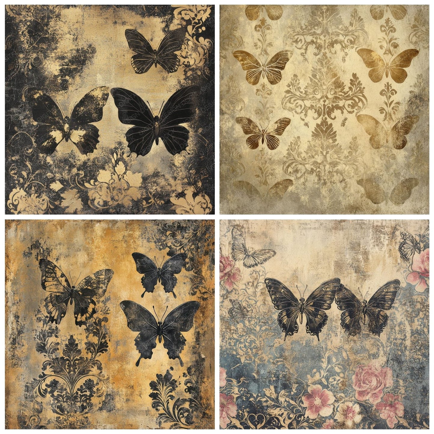 Baroque Butterfly Relic Digital Paper Pack (DDD000367)