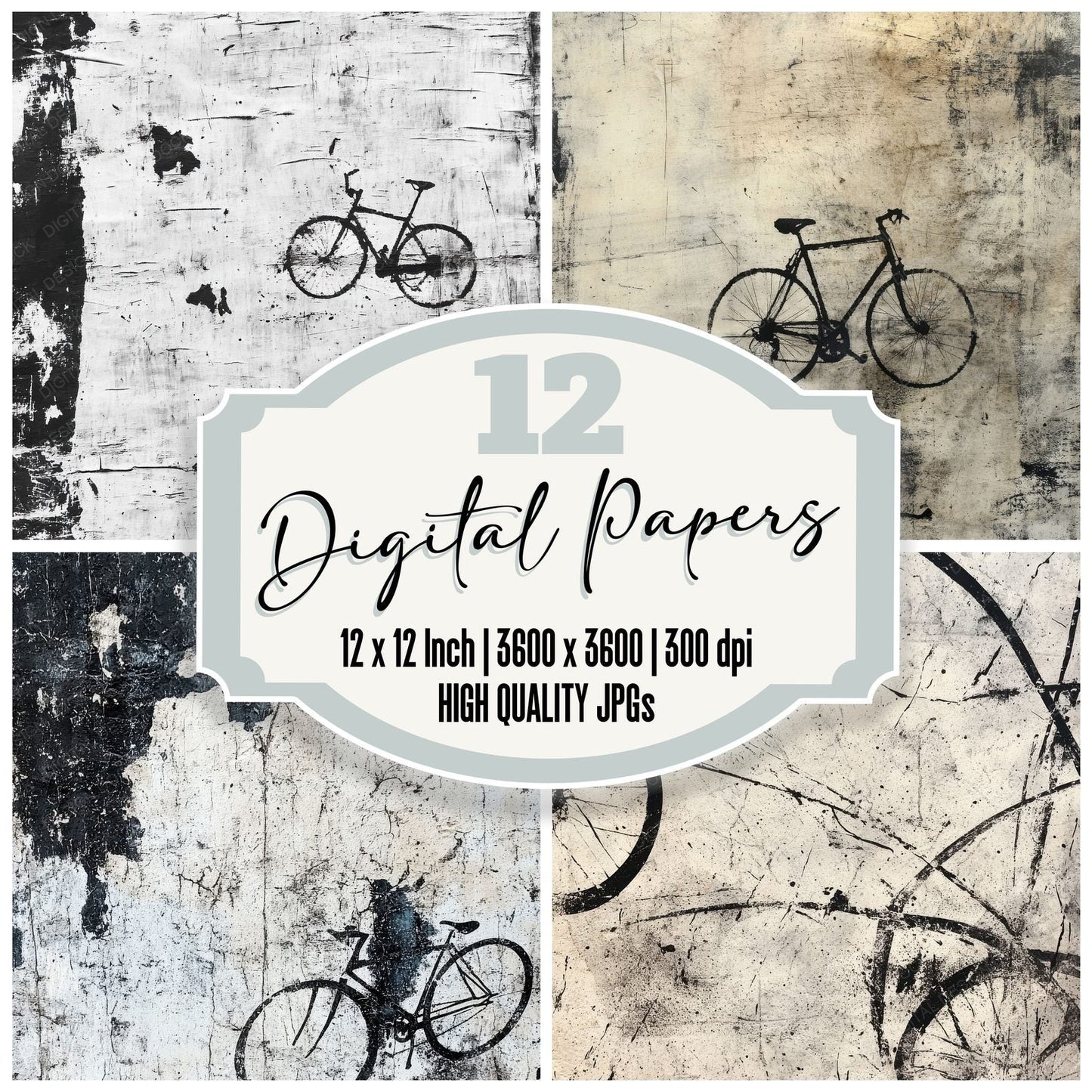 Bike Grunge Marks Digital Paper Pack (DDD000370)