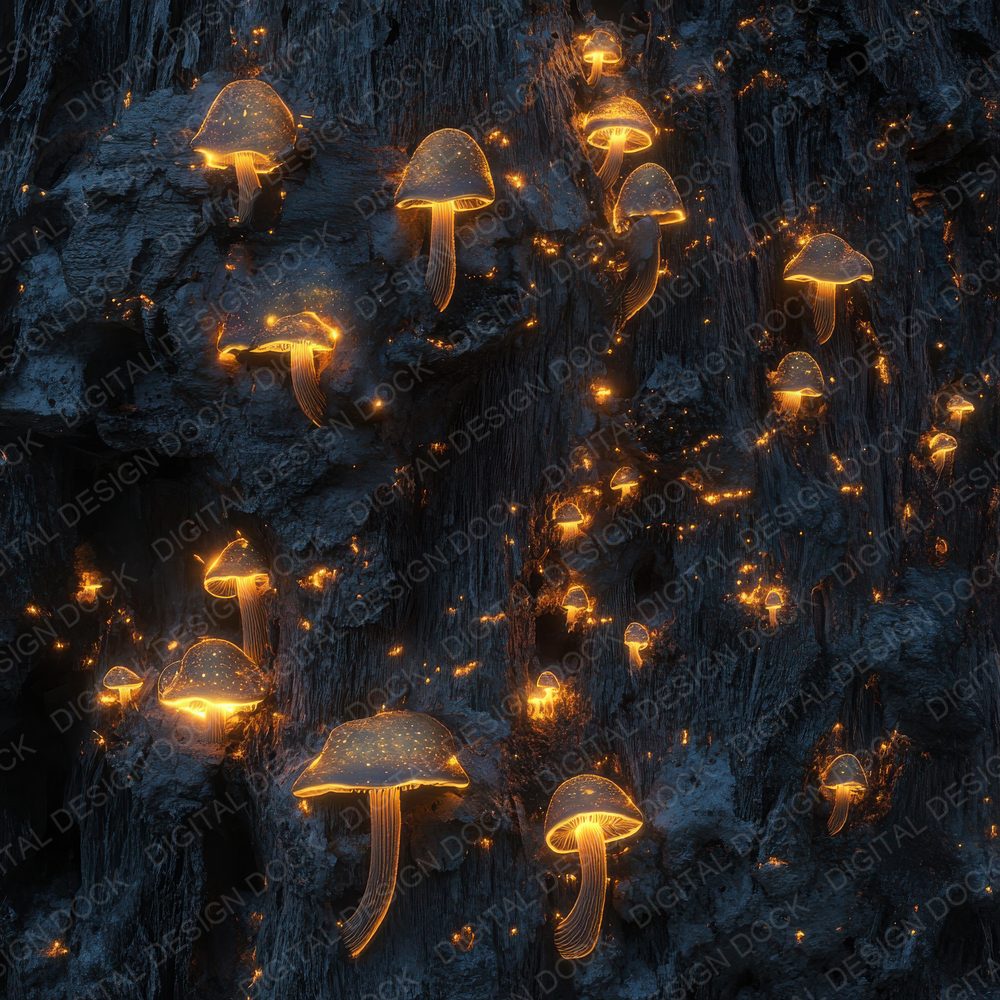 Bioluminescent Fungi Digital Paper Pack (DDD000371)