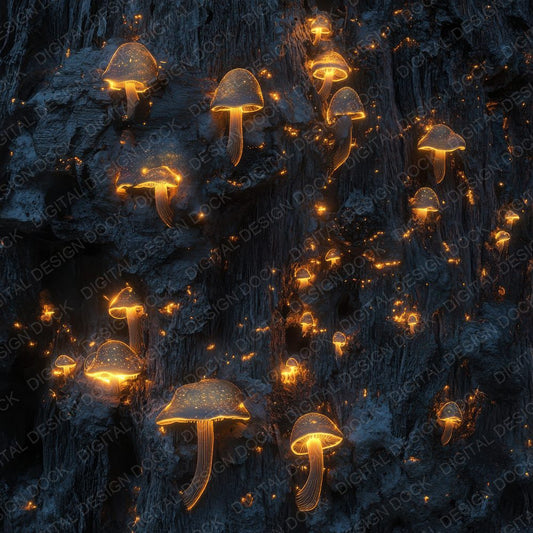 Bioluminescent Fungi Digital Paper Pack (DDD000371)