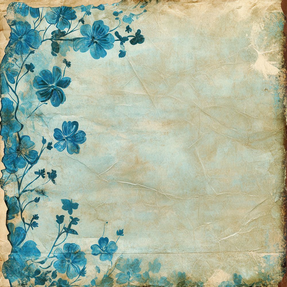 Blue Floral Silhouettes Digital Paper Pack (DDD000379)