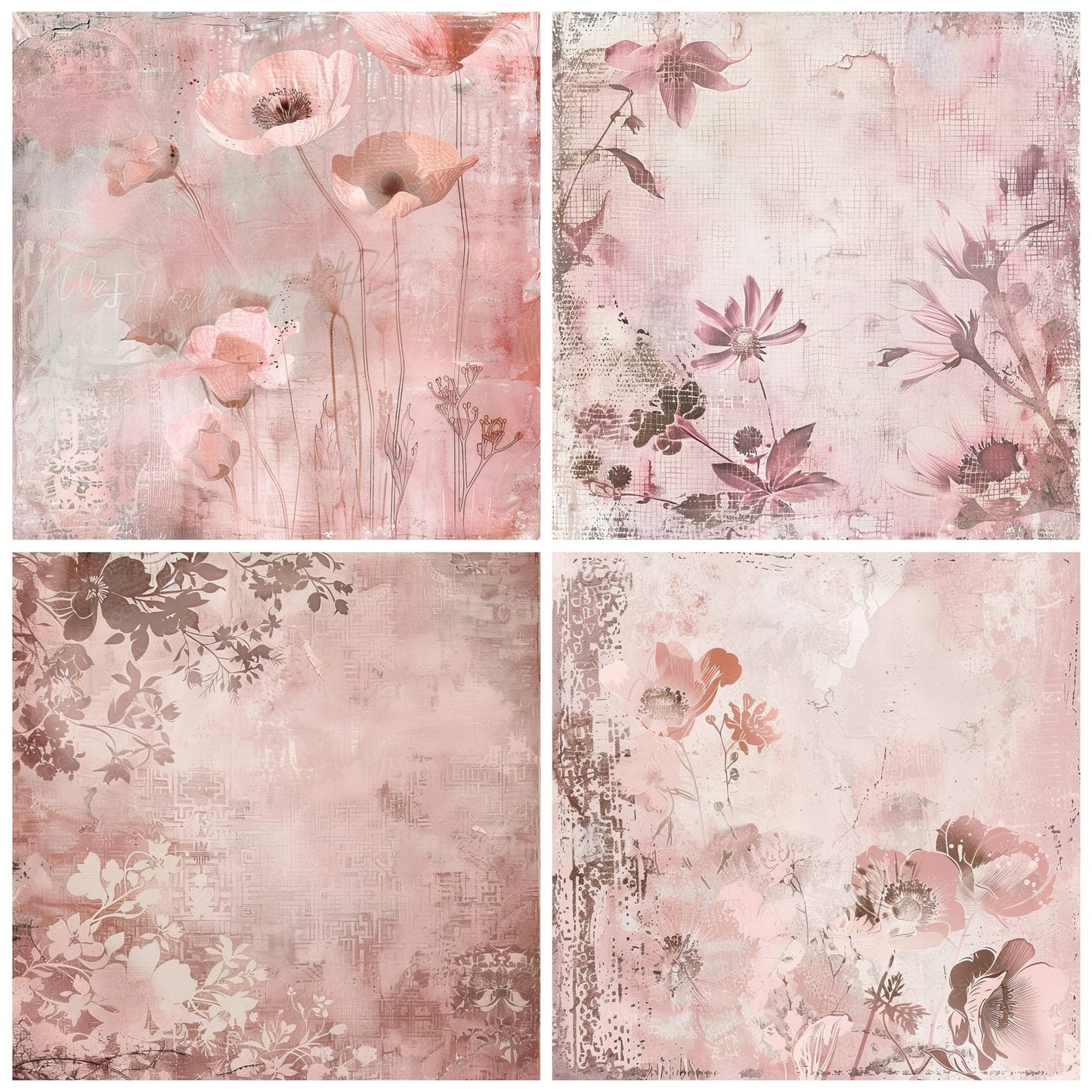 Blush Pink Damask Pattern Digital Paper Pack (DDD000381)