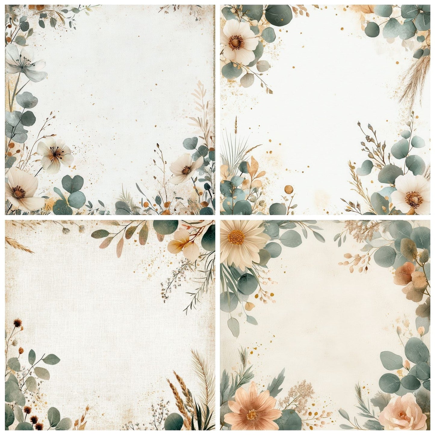 Boho Bloom Digital Paper Pack (DDD000384)