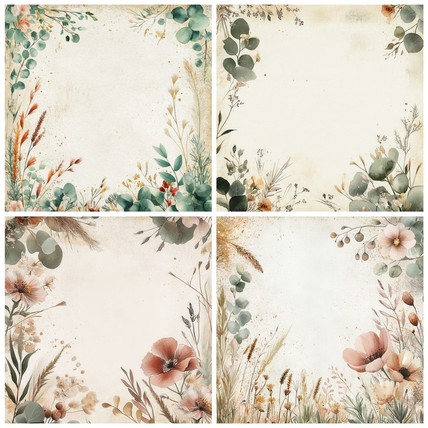 Boho Bloom Digital Paper Pack (DDD000384)