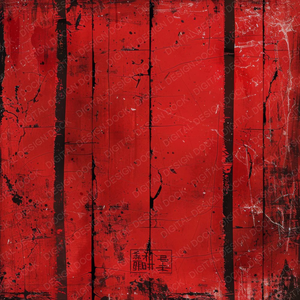 Bold Crimson Red Bamboo Digital Paper Pack (DDD000388)