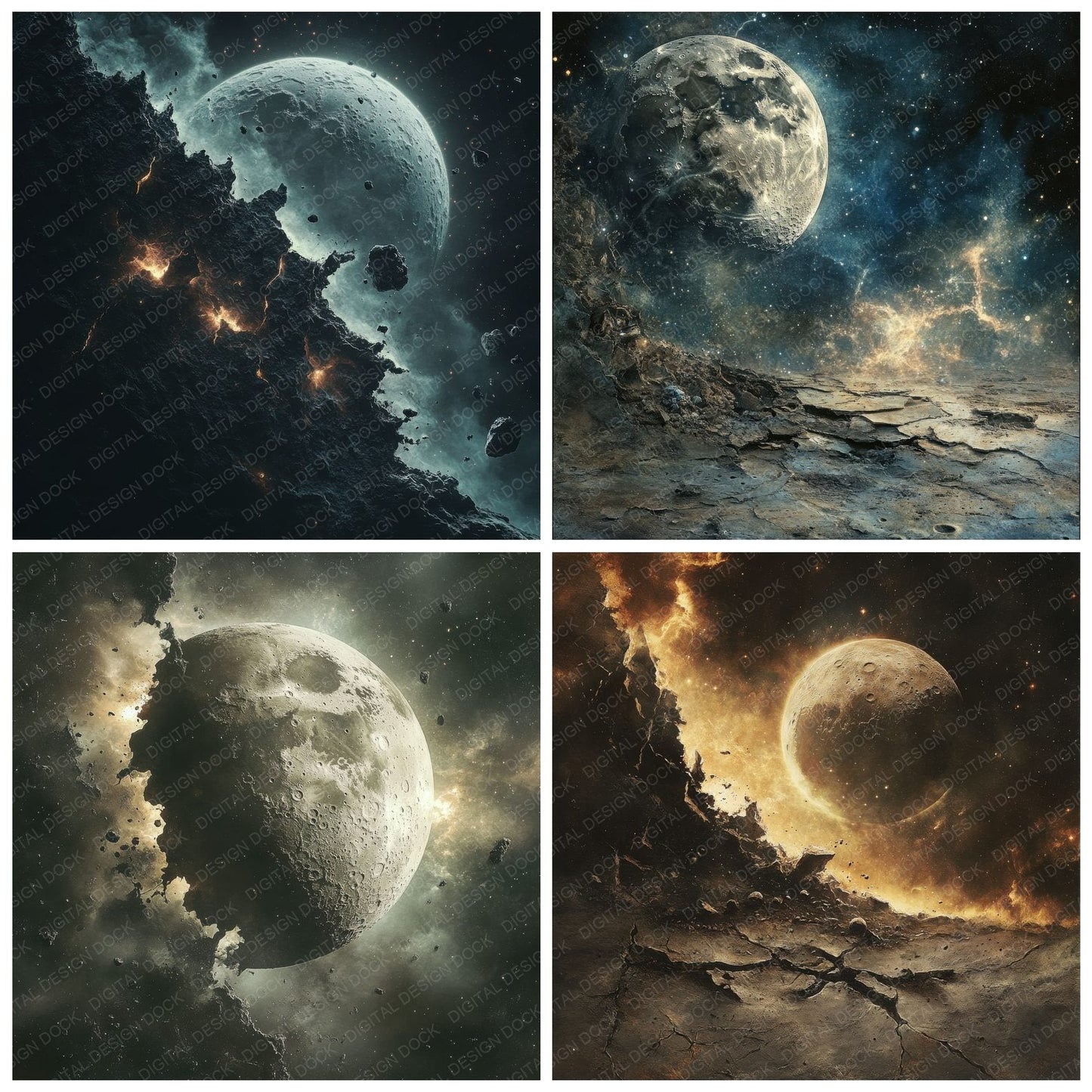 Broken Moon Edge Digital Paper Pack (DDD000392)