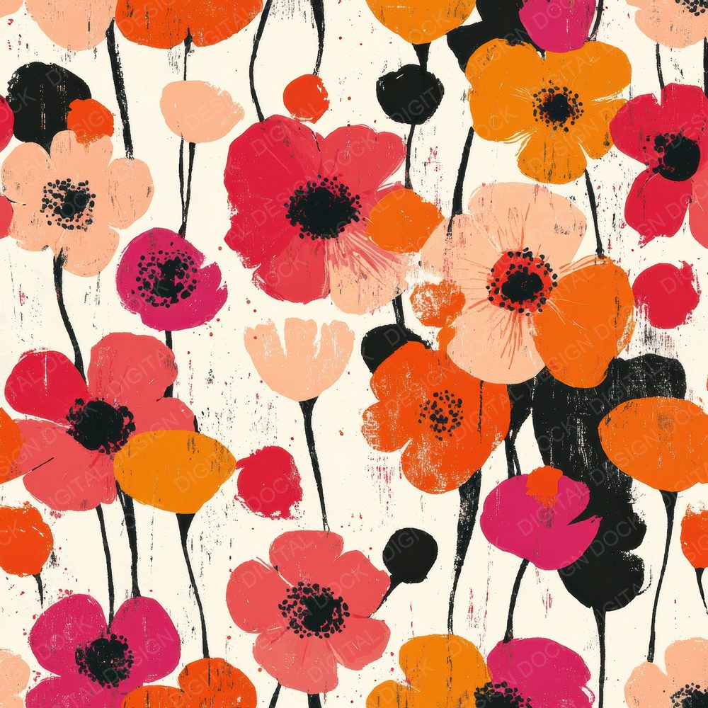 Bubble Pop Florals Digital Paper Pack (DDD000393)