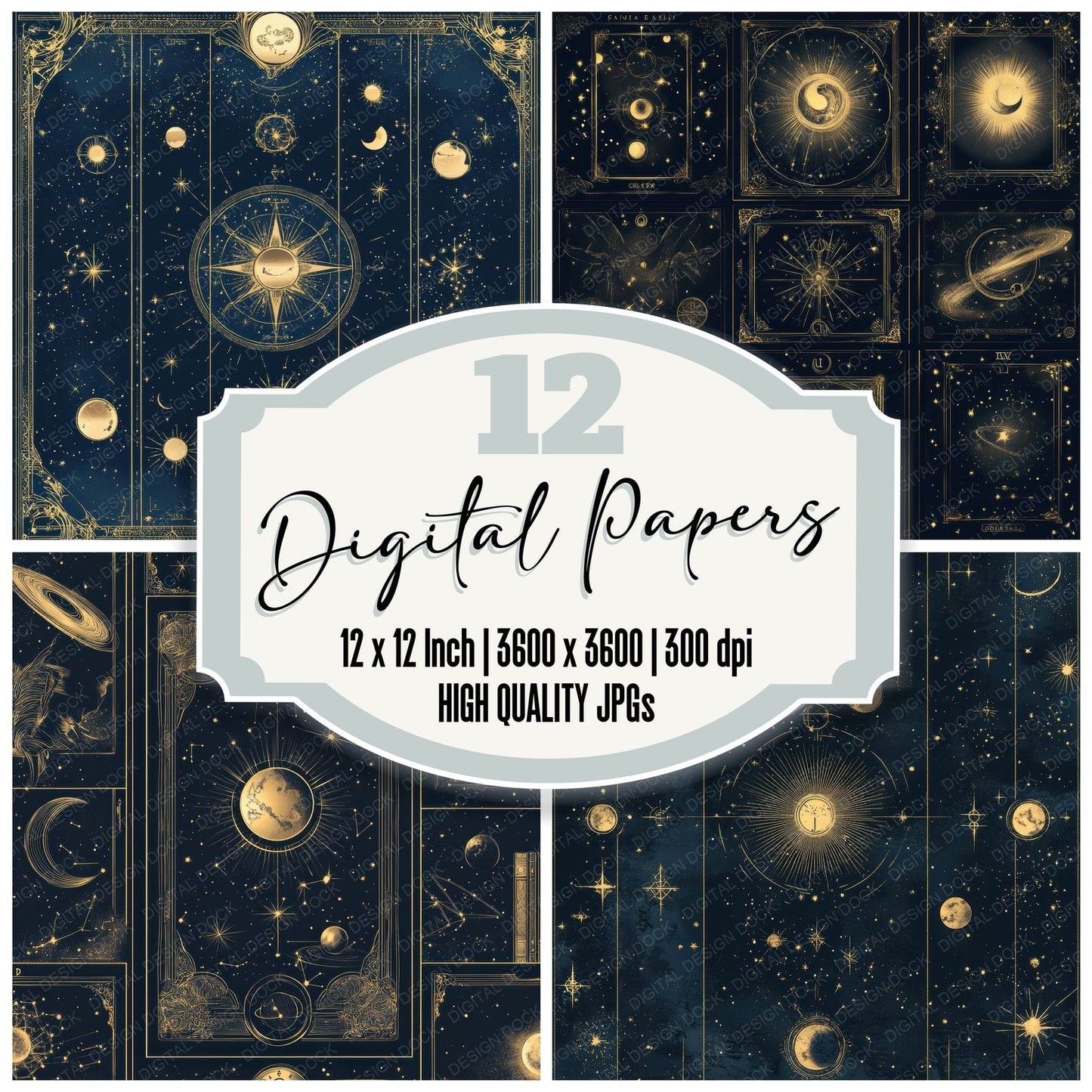 Celestial Tarot Digital Paper Pack (DDD000396)