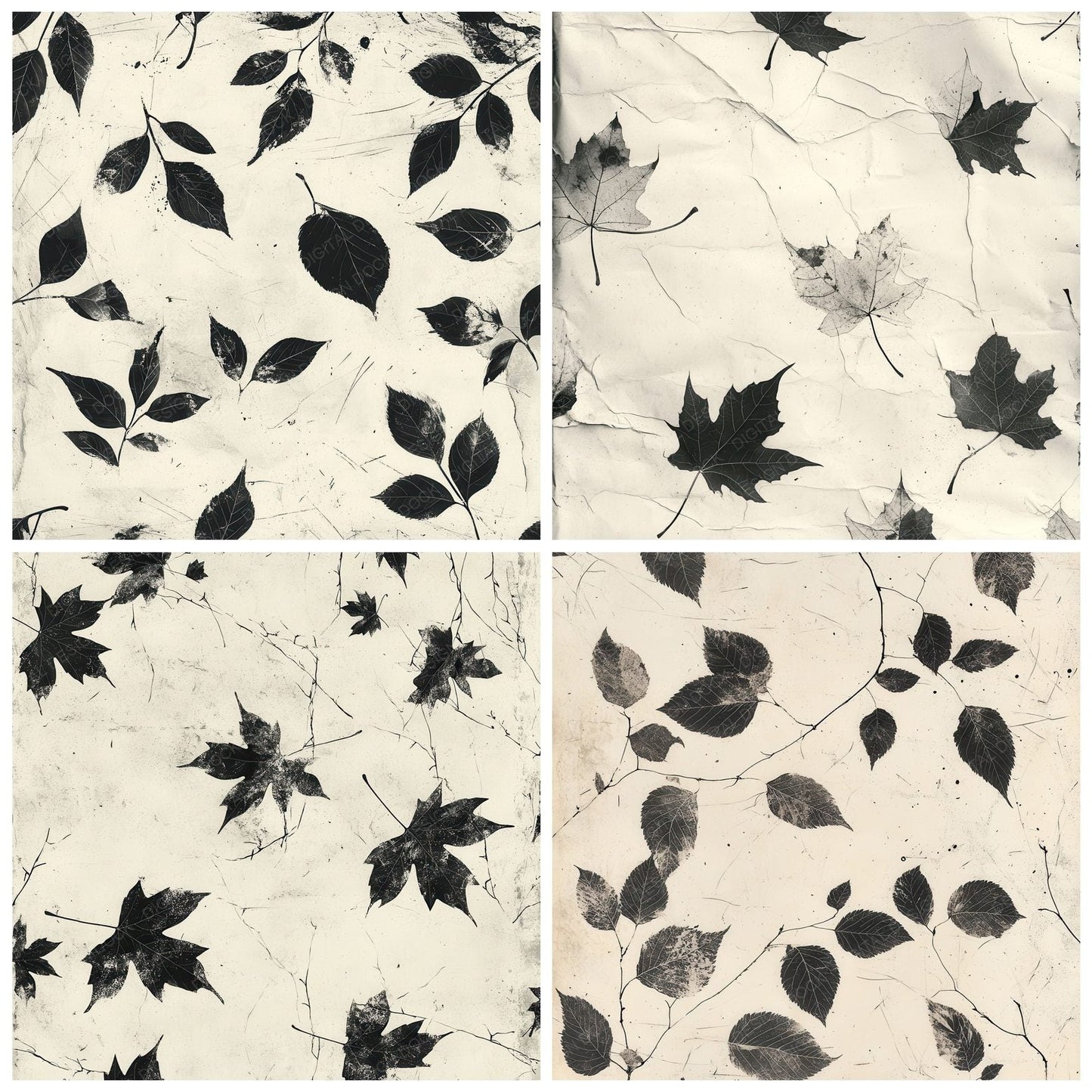 Chalk Blurred Leaves Digital Paper Pack (DDD000398)