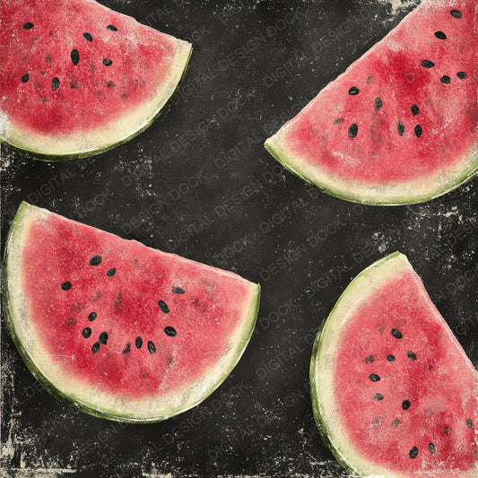 Chalk Watermelon Frame Digital Paper Pack (DDD000402)