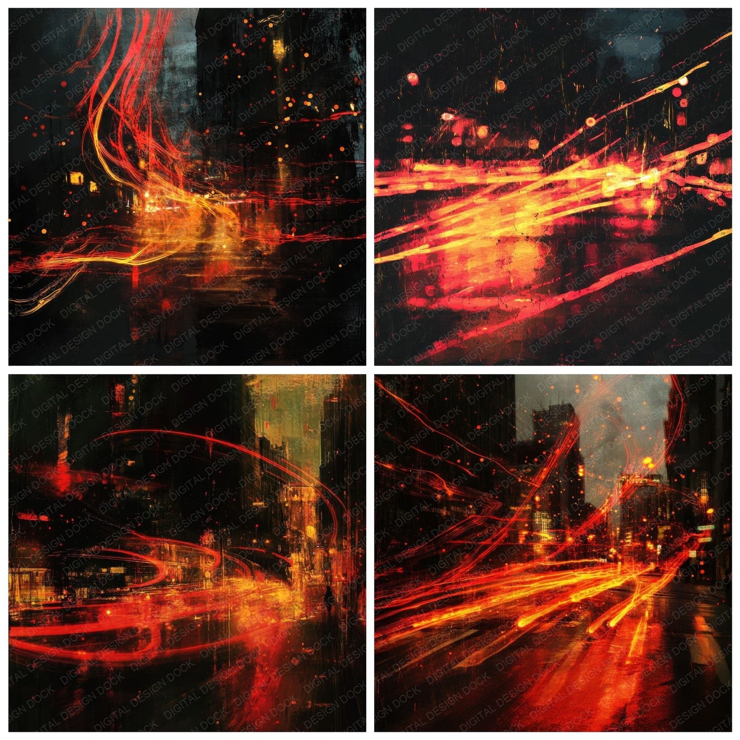 Chaotic City Lights Digital Paper Pack (DDD000403)