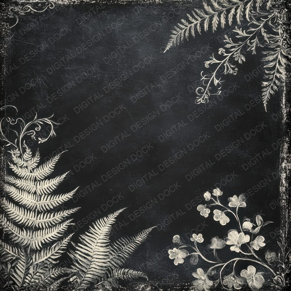 Charcoal Chalk Botanicals Digital Paper Pack (DDD000404)