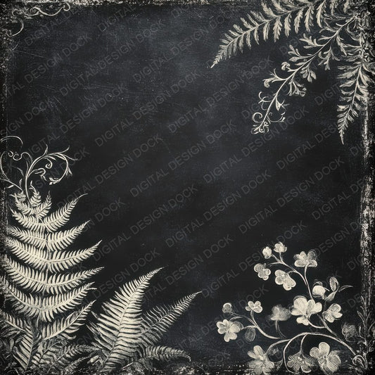 Charcoal Chalk Botanicals Digital Paper Pack (DDD000404)