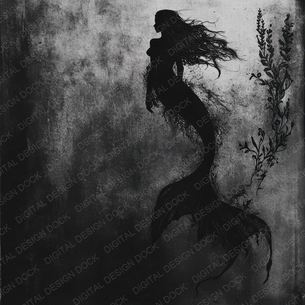 Charcoal Mermaid Digital Paper Pack (DDD000406)