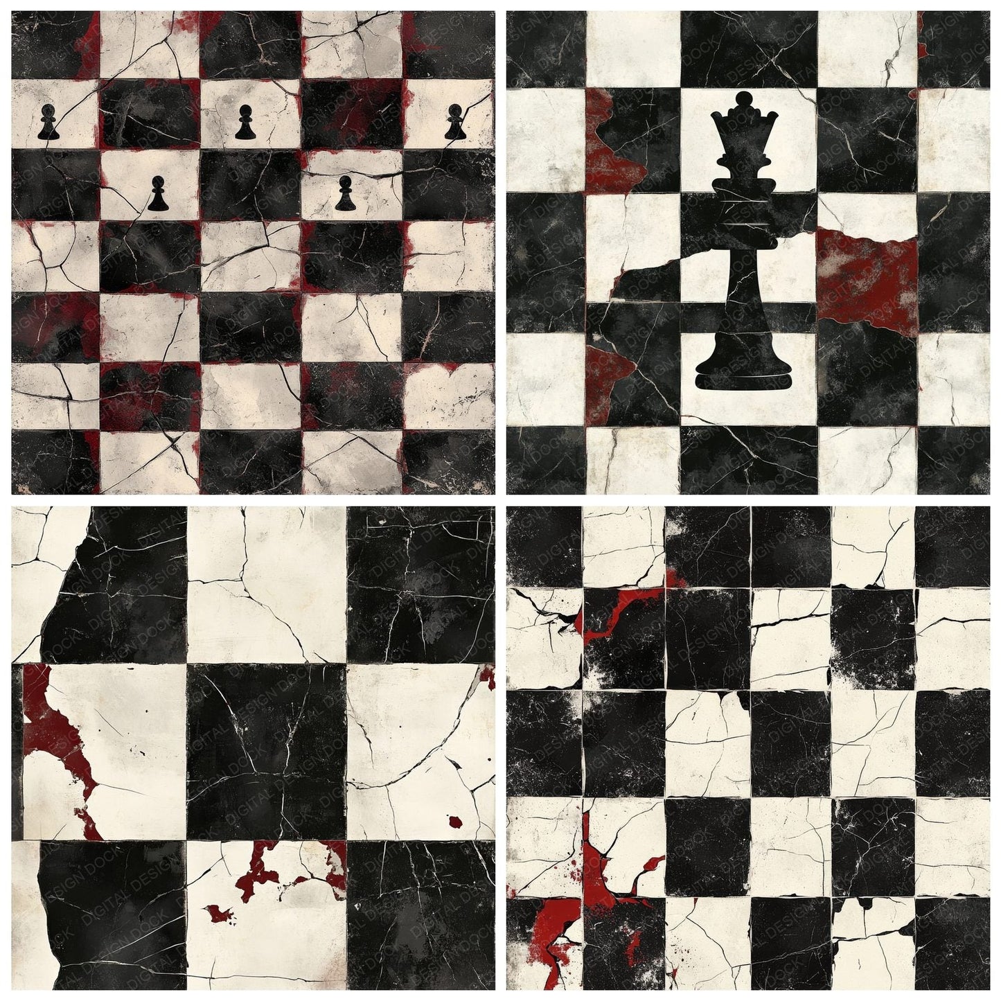 Checkerboard Chess Digital Paper Pack (DDD000408)