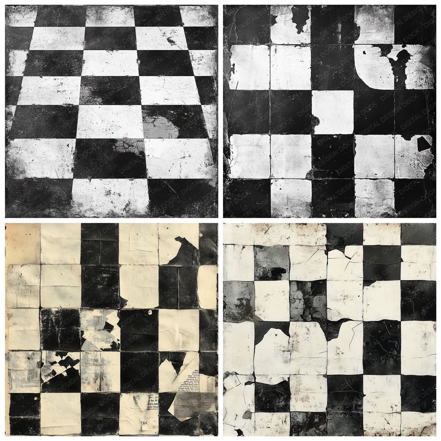 Checkerboard Distress Digital Paper Pack (DDD000409)