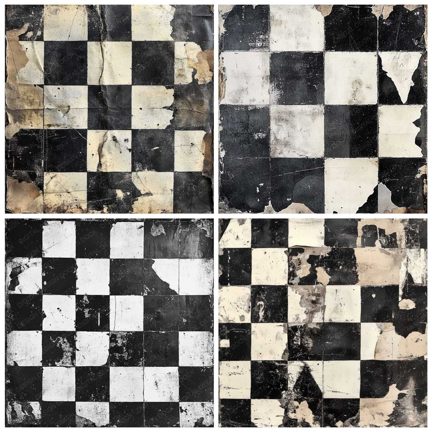 Checkerboard Distress Digital Paper Pack (DDD000409)