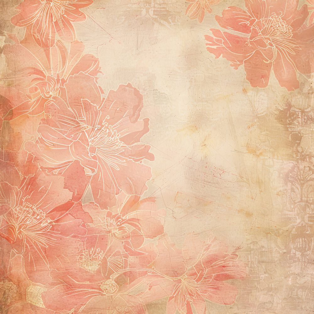 Coral Pink Floral Digital Paper Pack (DDD000418)