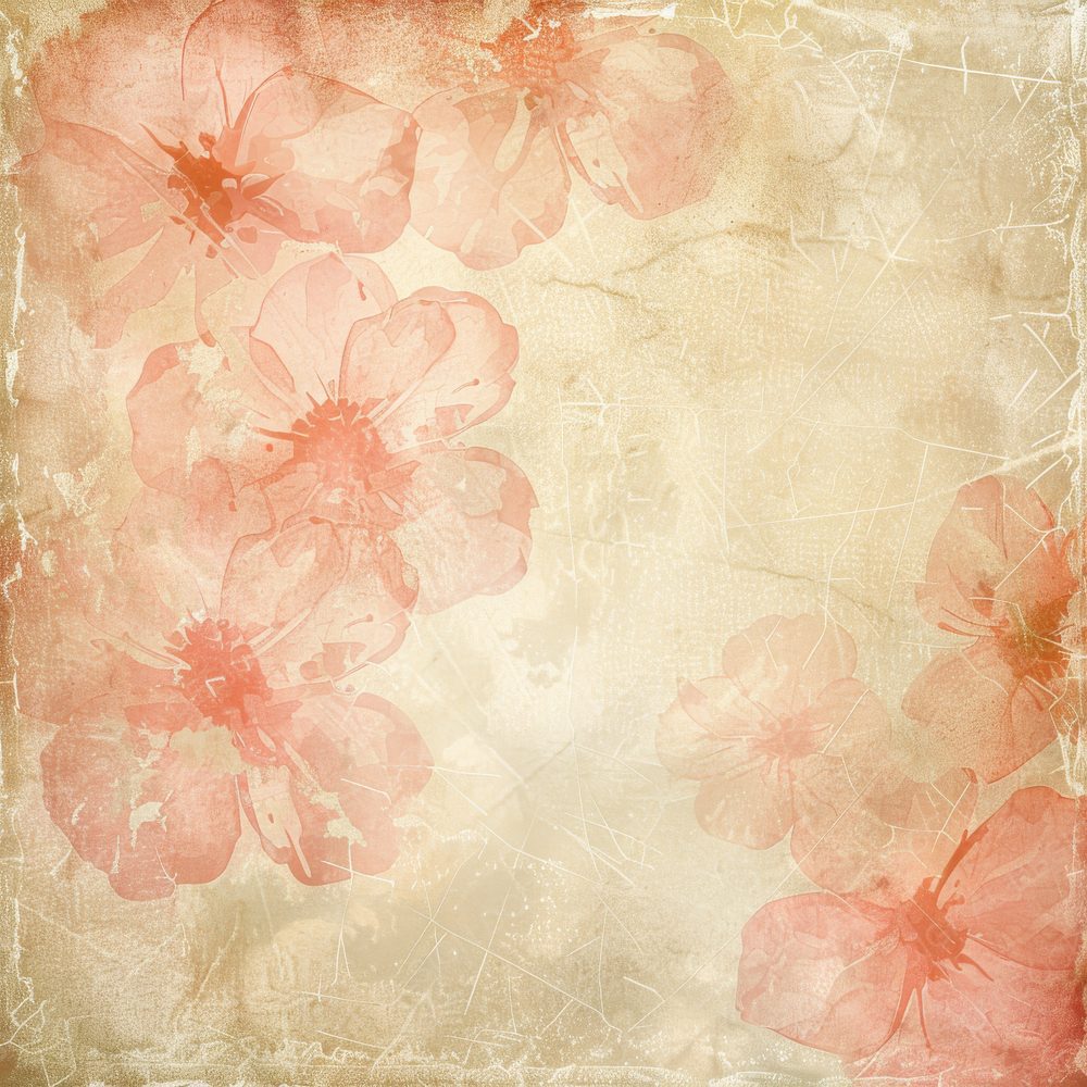 Coral Pink Floral Digital Paper Pack (DDD000418)