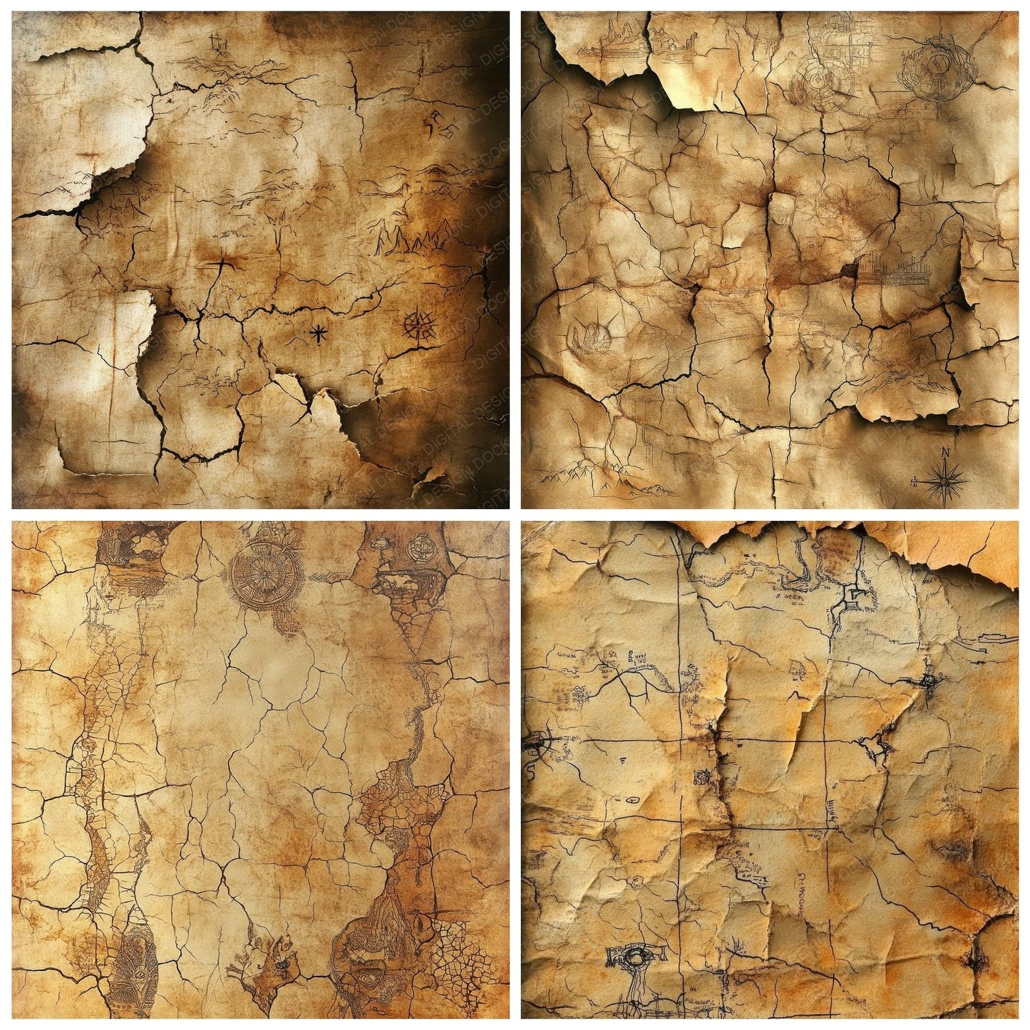 Corroded Desert Nomad Maps Digital Paper Pack (DDD000420)