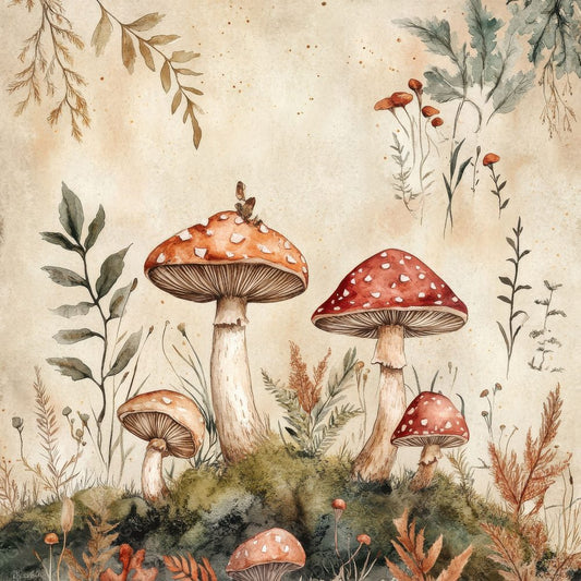 Cottagecore Mushrooms Digital Paper Pack (DDD000426)