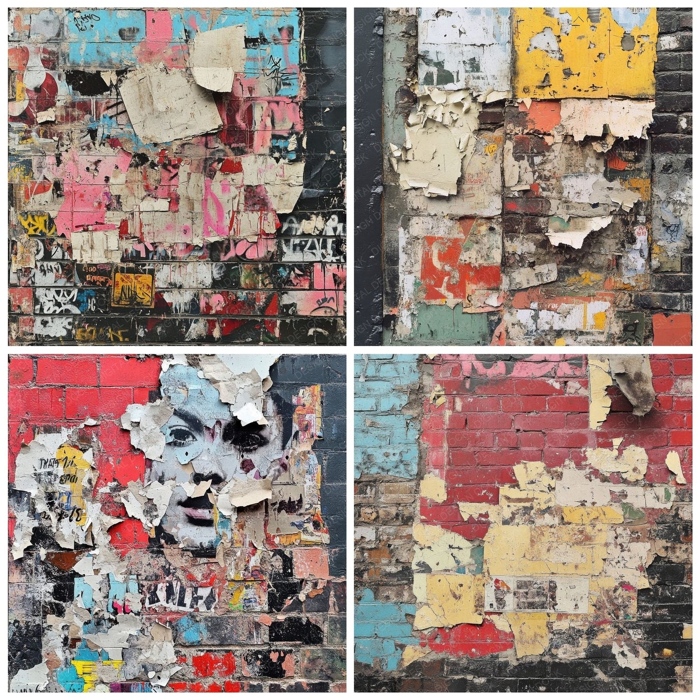 Crumbling Urban Graffiti Digital Paper Pack (DDD000437)