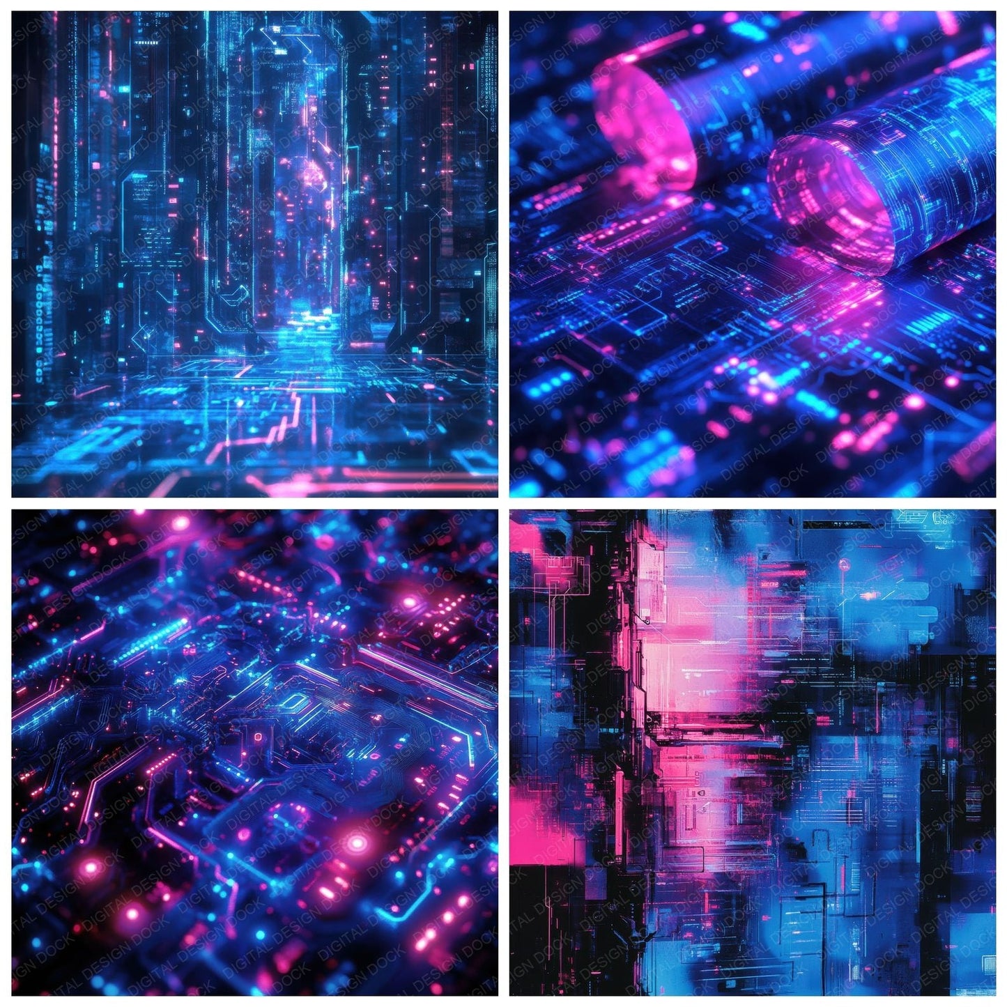 Cyberpunk Holograph Digital Paper Pack (DDD000445)