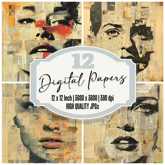 Dada Paper Fragments Digital Paper Pack (DDD000447)