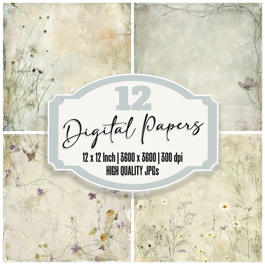 Daisies and Poppies Digital Paper Pack (DDD000448)