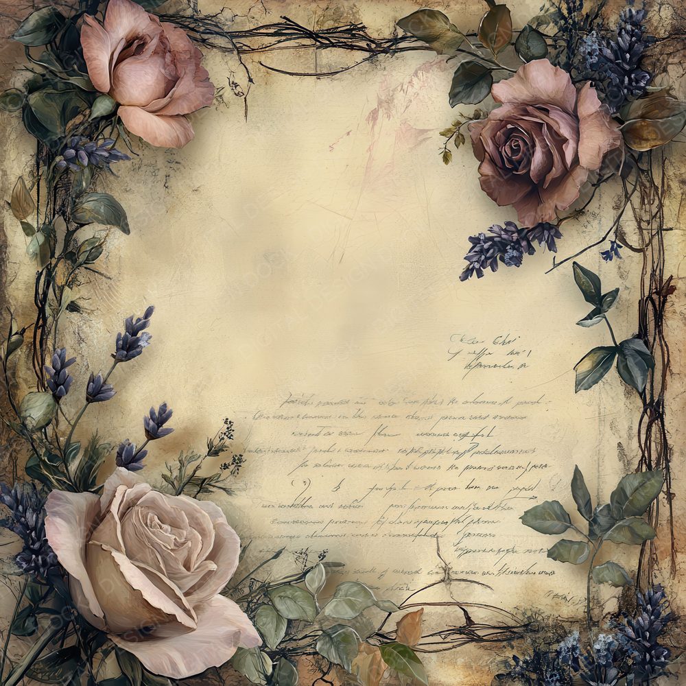Dark Academia Flora Digital Paper Pack (DDD000449)