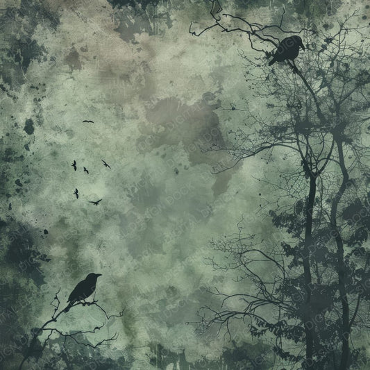 Dark Moody Misty Forest Digital Paper Pack (DDD000453)