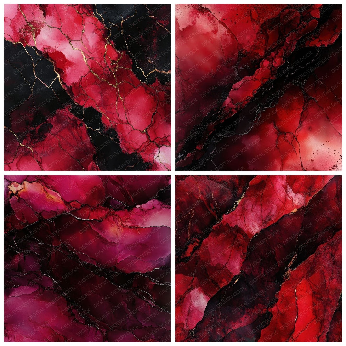 Deep Crimson Marble Digital Paper Pack (DDD000457)