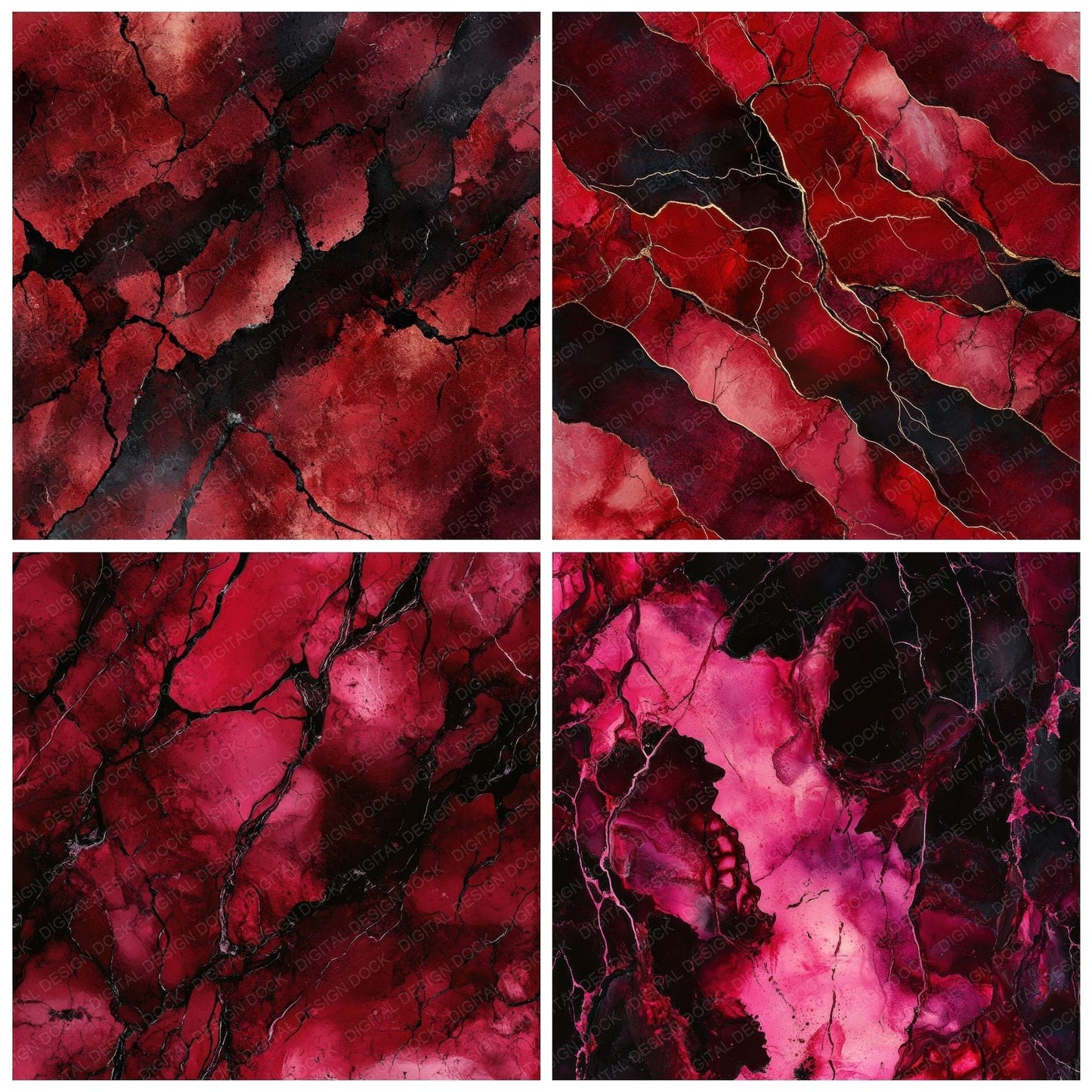 Deep Crimson Marble Digital Paper Pack (DDD000457)