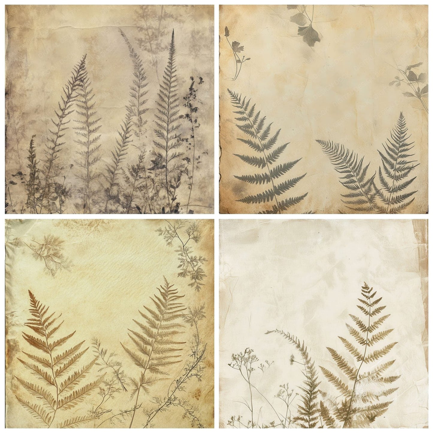 Dried Ferns Papyrus Digital Paper Pack (DDD000469)