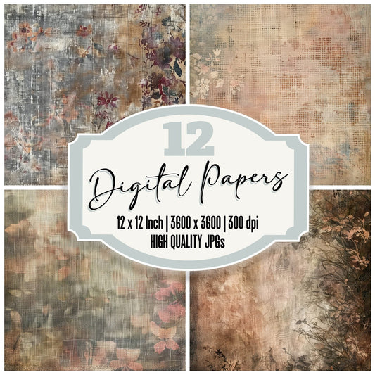 Earth Tone Tapestry Floral Digital Paper Pack (DDD000477)